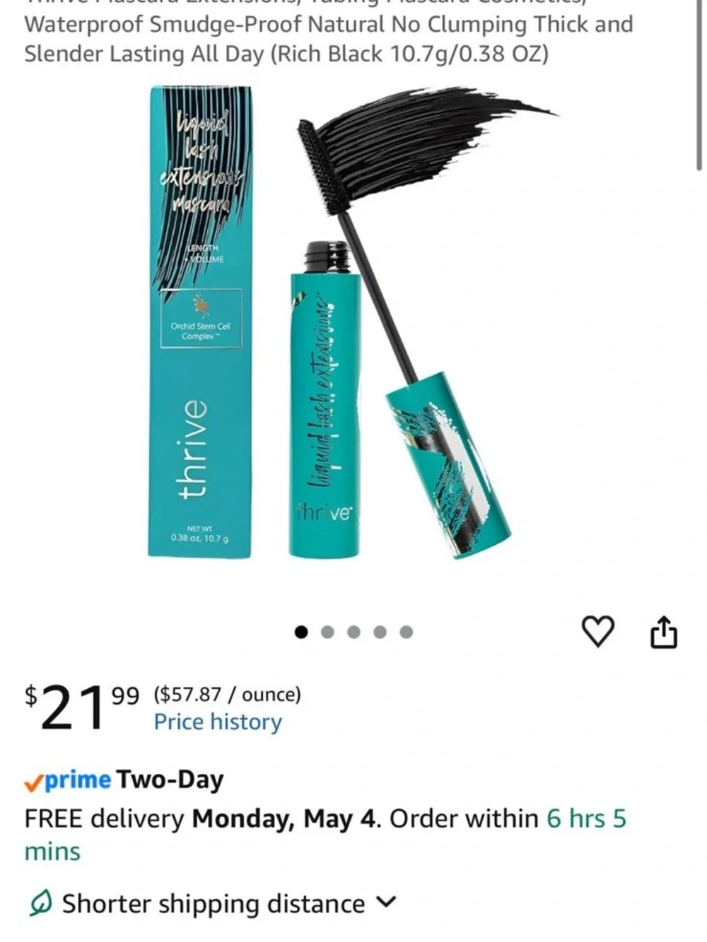 Thrive Causemetics Mascara in Teal Packaging